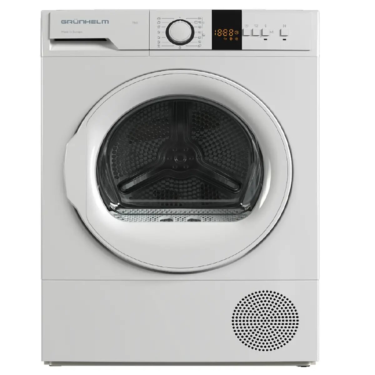 Сушильна машина GDV-8PD1W (біла, 8кг. тепловий насос) (GRUNHELM)